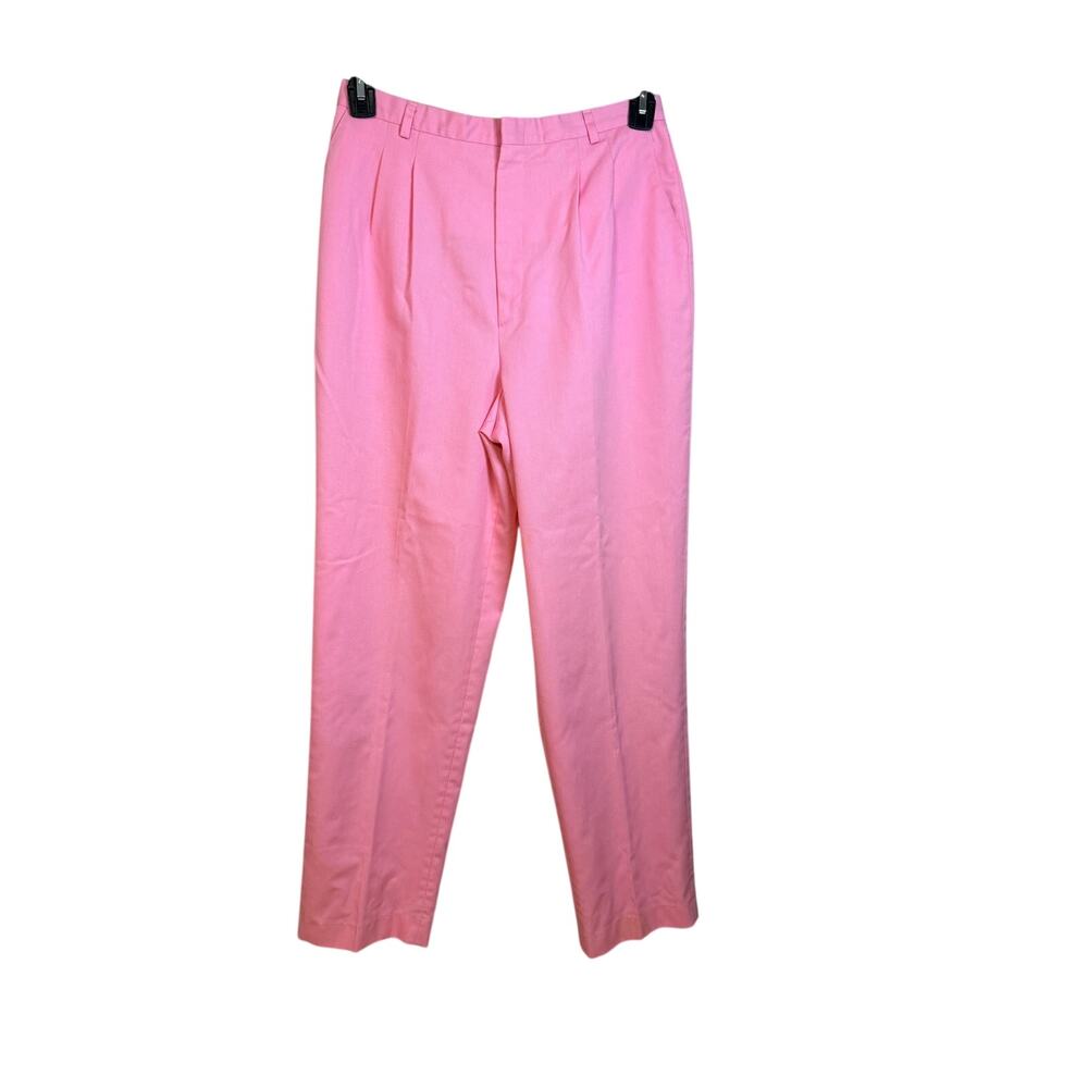 Haggar women’s bright pink, high-waisted pleated trousers size 14